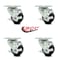 Service Caster 3.5 Inch Phenolic Wheel Swivel Top Plate Caster Set with Brake SCC-20S3514-PHS-TLB-TP3-4 - alternate 3